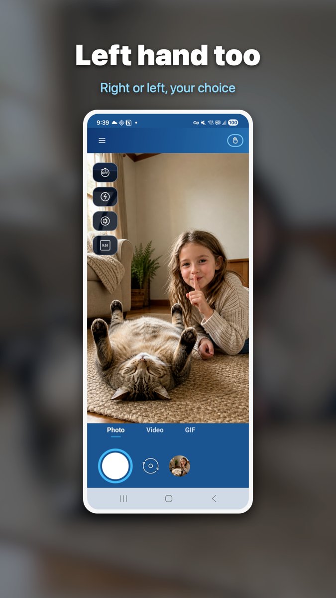 Capture screen in one-handed mode, shutter and chips gathered at the bottom left